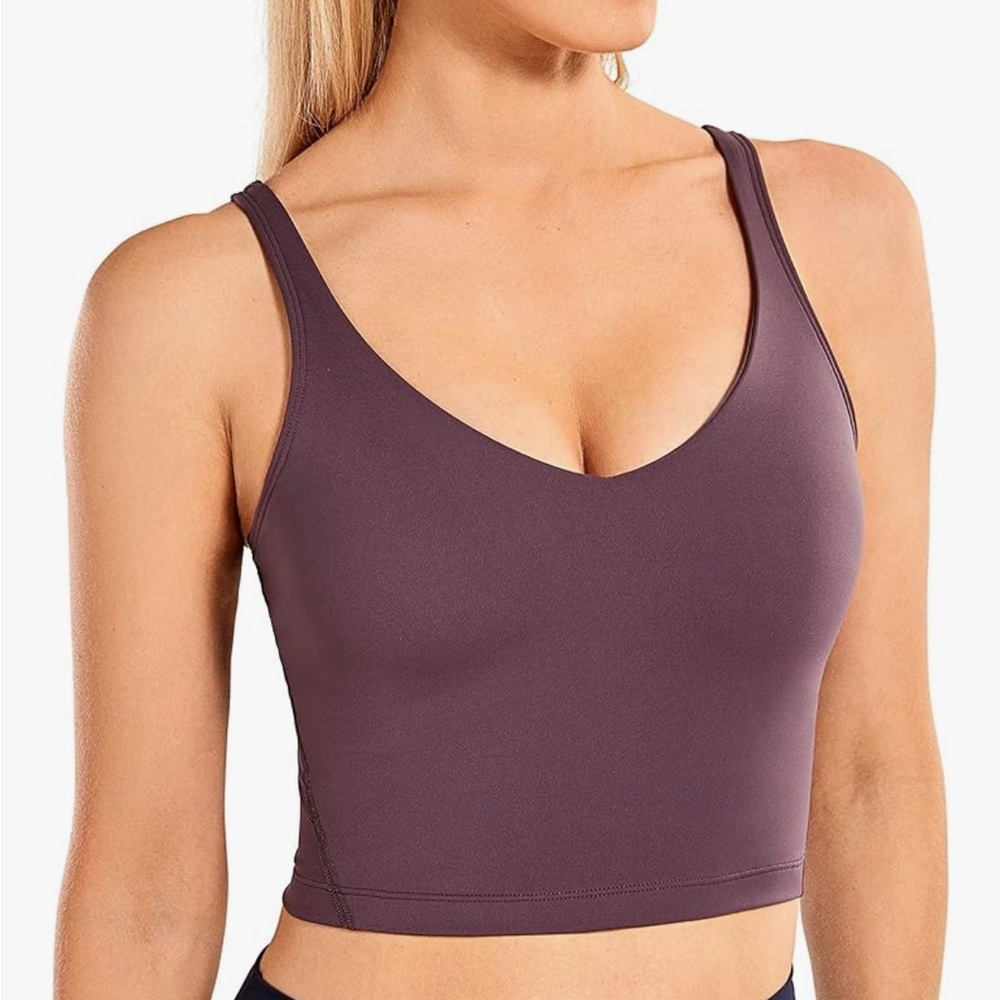 CRZ YOGA Women's Longline V Neck Sports Bra